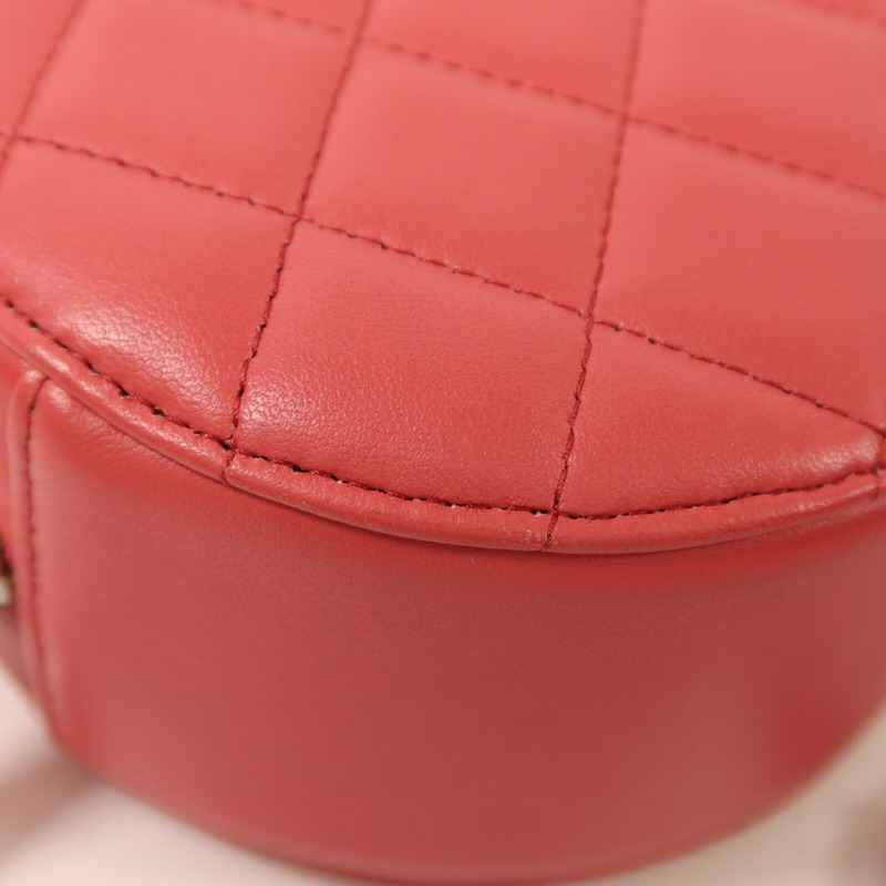 CHANEL 羊皮皮革Round Chain Shoulder Bag銀扣鏈帶肩背袋-12