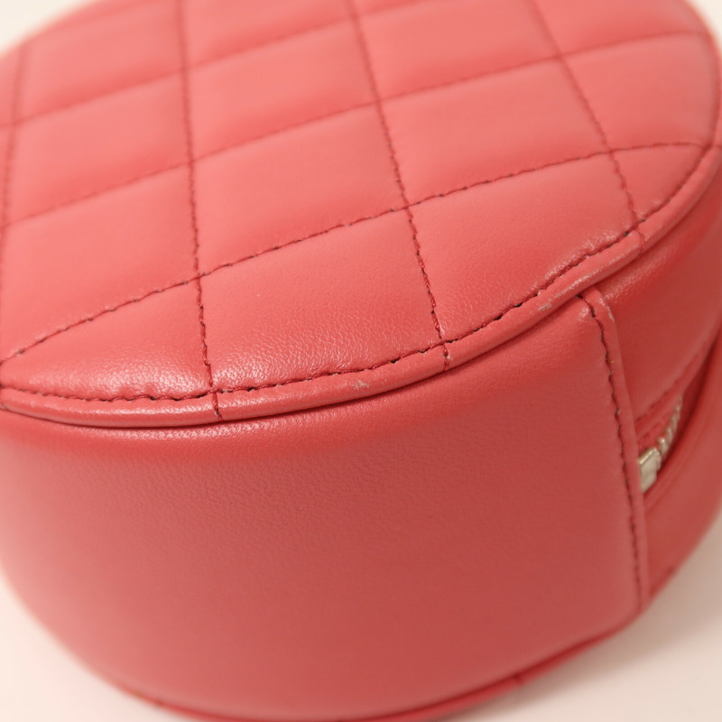 CHANEL 羊皮皮革Round Chain Shoulder Bag銀扣鏈帶肩背袋-13