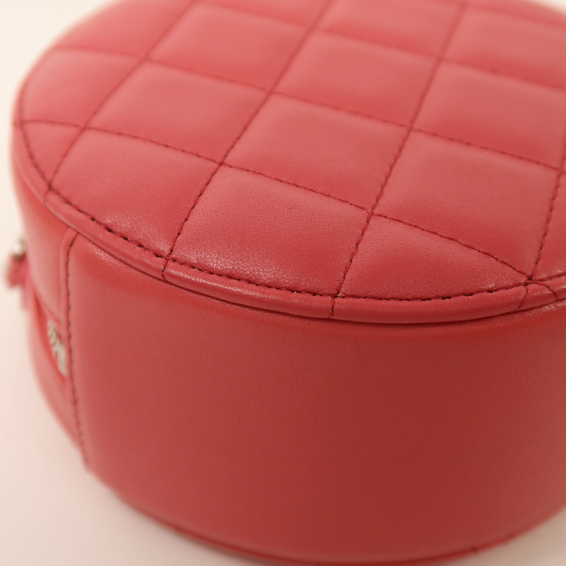 CHANEL 羊皮皮革Round Chain Shoulder Bag銀扣鏈帶肩背袋-14