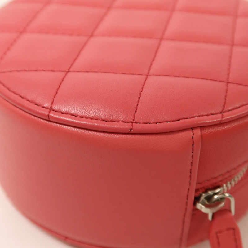 CHANEL 羊皮皮革Round Chain Shoulder Bag銀扣鏈帶肩背袋-15