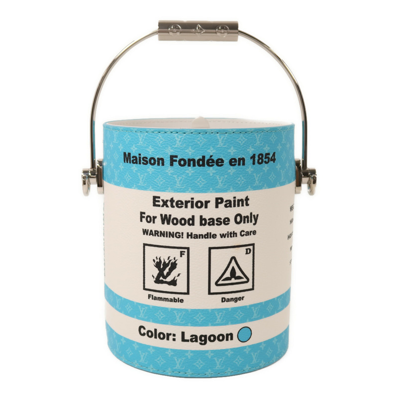 LOUIS VUITTON 塗層帆布/牛皮皮革Paint Can銀扣手挽肩背兩用袋-1