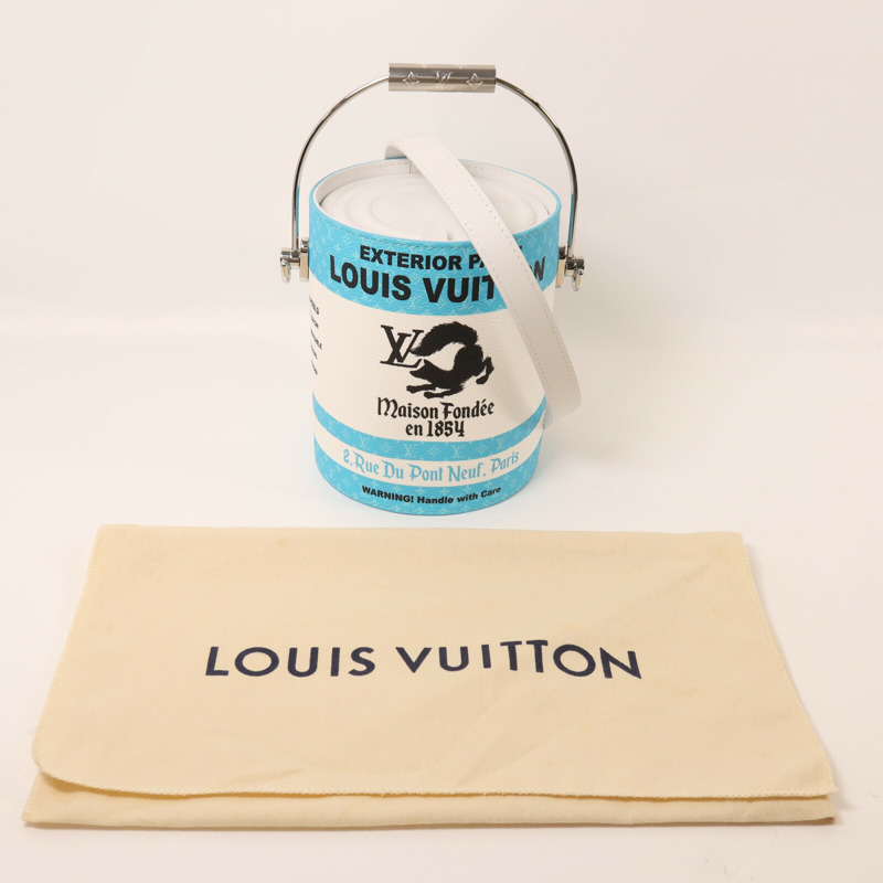 LOUIS VUITTON 塗層帆布/牛皮皮革Paint Can銀扣手挽肩背兩用袋-7