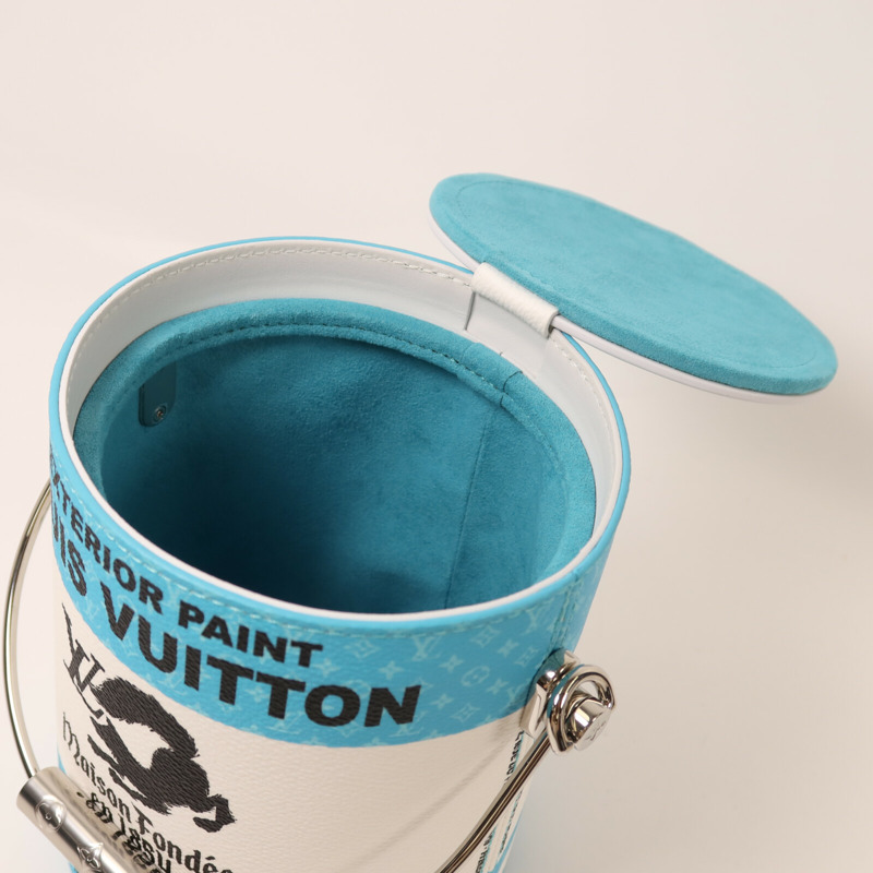 LOUIS VUITTON 塗層帆布/牛皮皮革Paint Can銀扣手挽肩背兩用袋-14