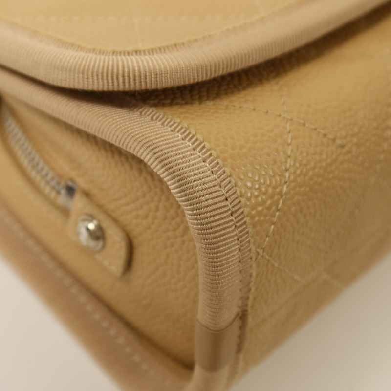 CHANEL 牛皮皮革Chain Shoulder銀扣鏈帶手挽肩背兩用袋-11