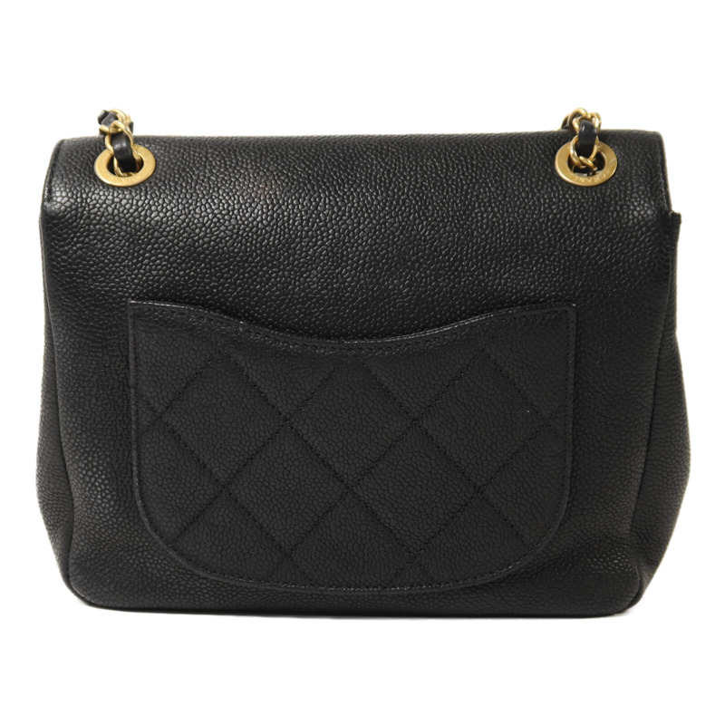 CHANEL 牛皮皮革Chain Shoulder金扣鏈帶肩背袋-1