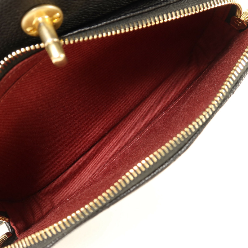 CHANEL 牛皮皮革Chain Shoulder金扣鏈帶肩背袋-5