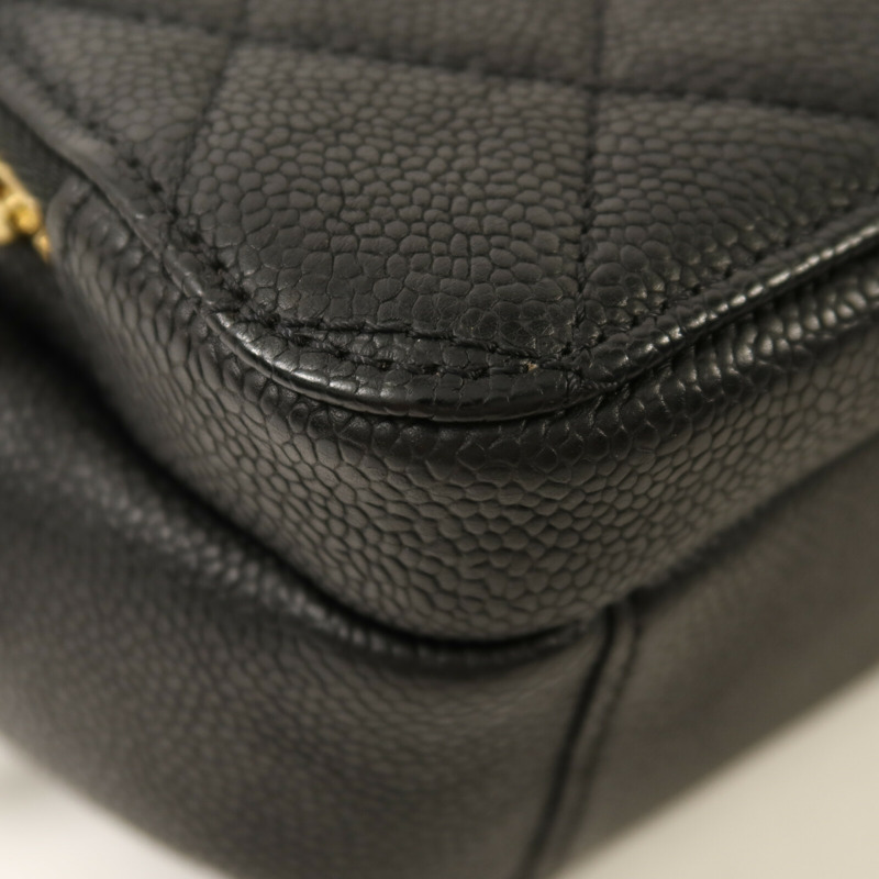 CHANEL 牛皮皮革Chain Shoulder金扣鏈帶肩背袋-12