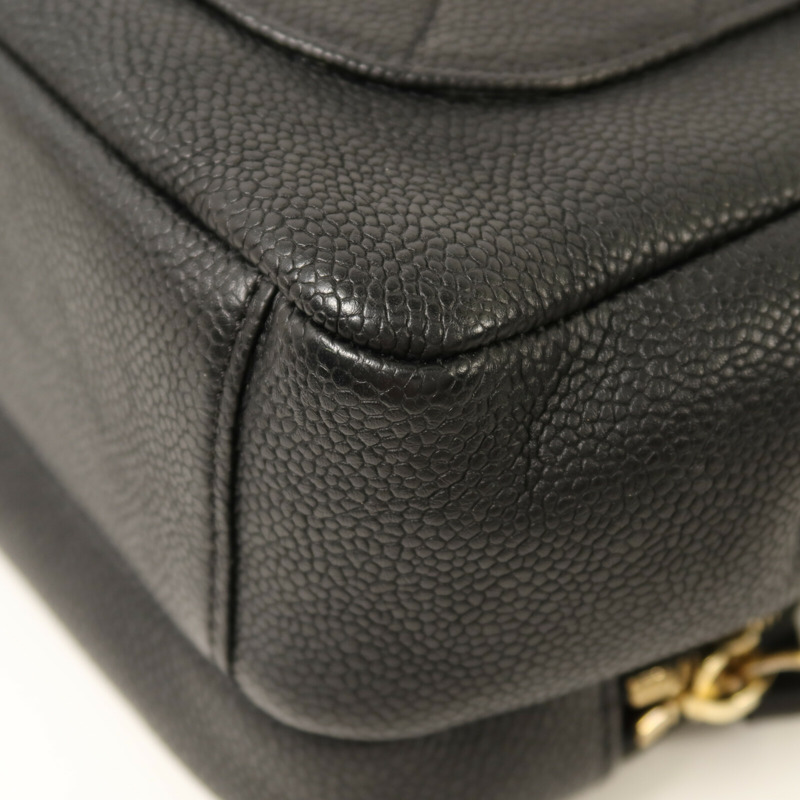 CHANEL 牛皮皮革Chain Shoulder金扣鏈帶肩背袋-15