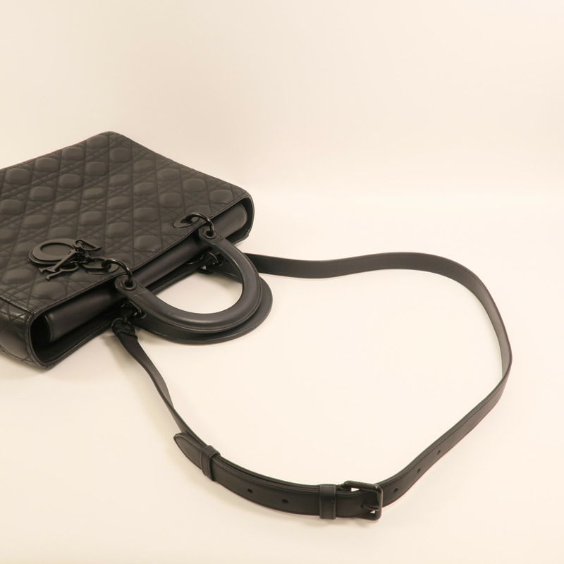 Dior 牛皮皮革Lady Dior Large手挽肩背兩用袋-7