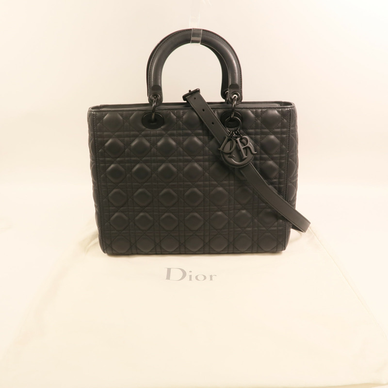 Dior 牛皮皮革Lady Dior Large手挽肩背兩用袋-9