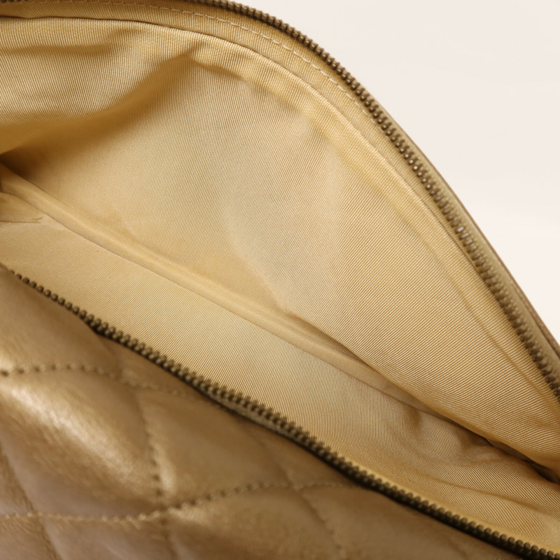 CHANEL 牛皮皮革Chain Shoulder金扣鏈帶肩背袋-5