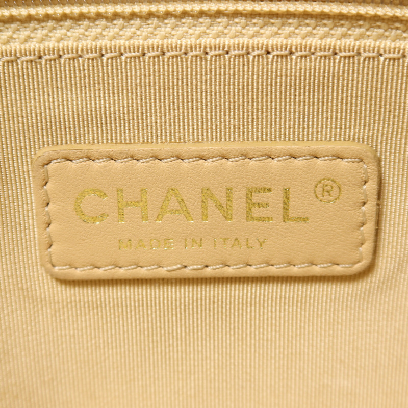 CHANEL 牛皮皮革Chain Shoulder金扣鏈帶肩背袋-6