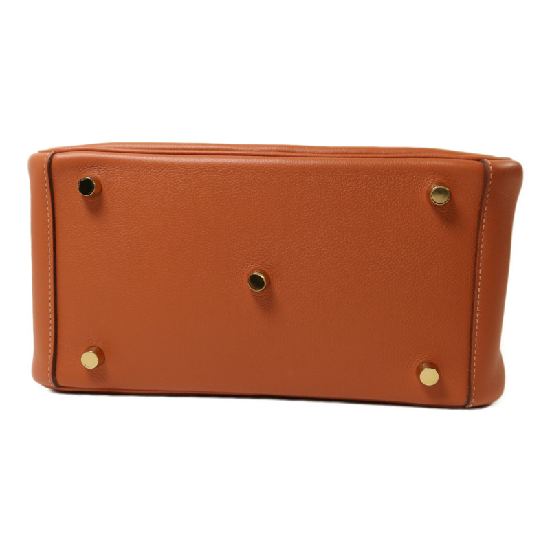 HERMES Evercolor皮革Lindy 26金扣手挽肩背兩用袋Cuivre-3