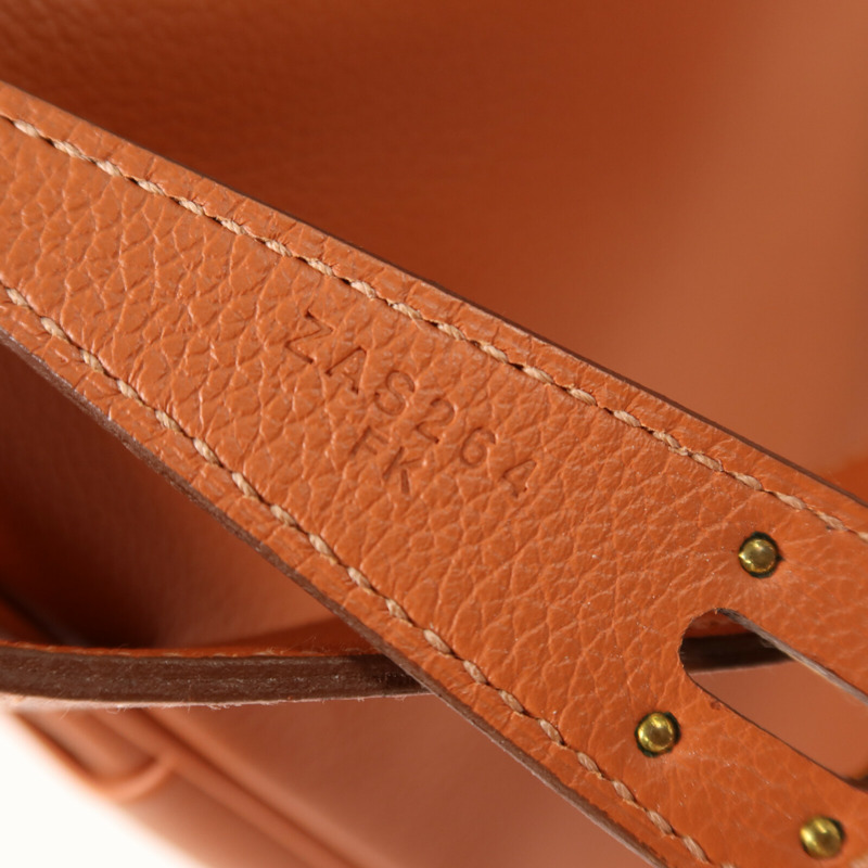 HERMES Evercolor皮革Lindy 26金扣手挽肩背兩用袋Cuivre-6