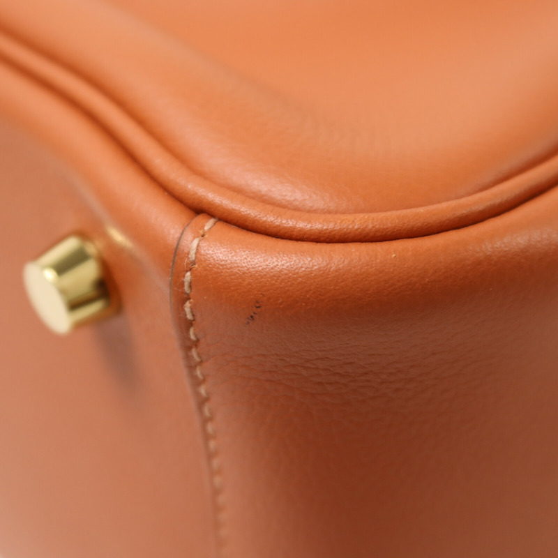 HERMES Evercolor皮革Lindy 26金扣手挽肩背兩用袋Cuivre-11