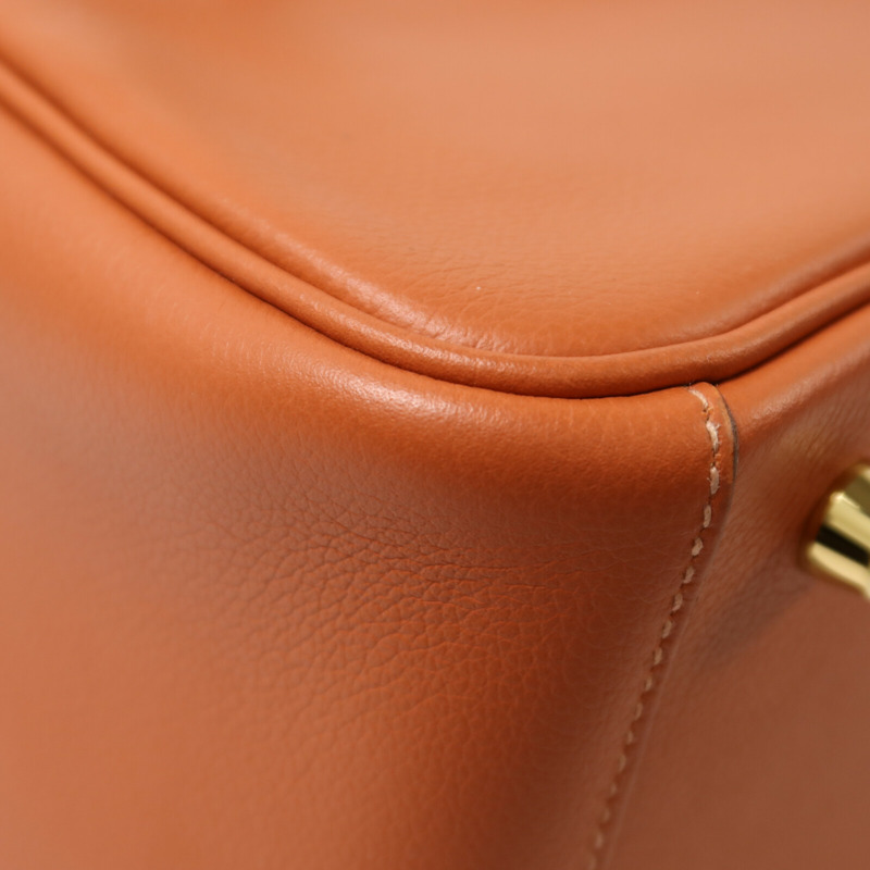 HERMES Evercolor皮革Lindy 26金扣手挽肩背兩用袋Cuivre-12