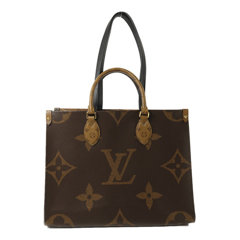 LOUIS VUITTON Monogram Giant/Monogram Reverse On The Go MM金扣手挽肩背兩用袋