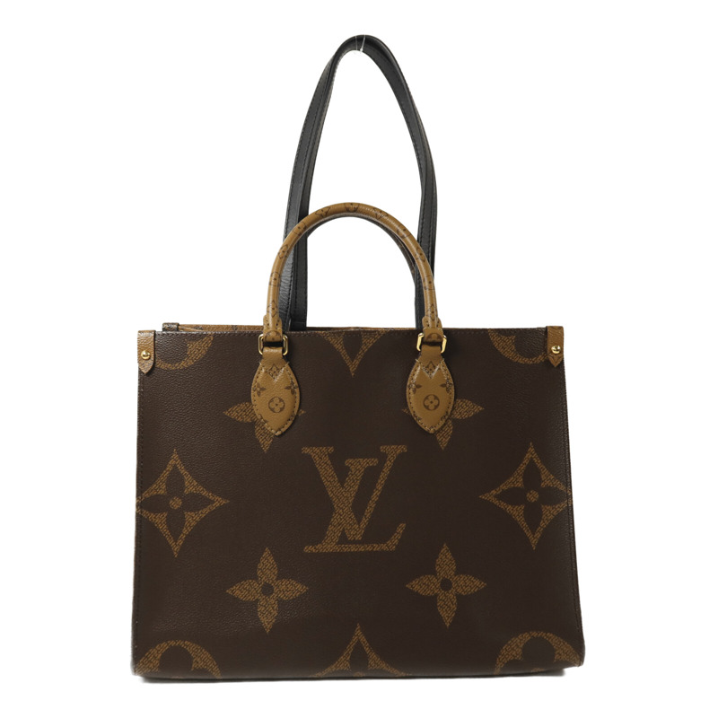LOUIS VUITTON Monogram Giant/Monogram Reverse On The Go MM金扣手挽肩背兩用袋-0
