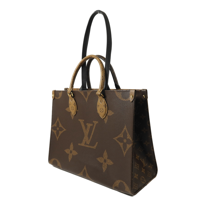LOUIS VUITTON Monogram Giant/Monogram Reverse On The Go MM金扣手挽肩背兩用袋-2