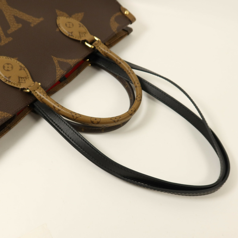 LOUIS VUITTON Monogram Giant/Monogram Reverse On The Go MM金扣手挽肩背兩用袋-4