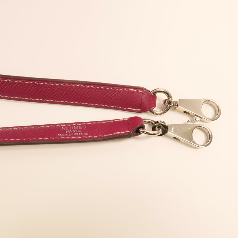 HERMES Epsom皮革Kelly 28銀扣手挽肩背兩用袋 Rose Tyrien/Rose Pourpre-16