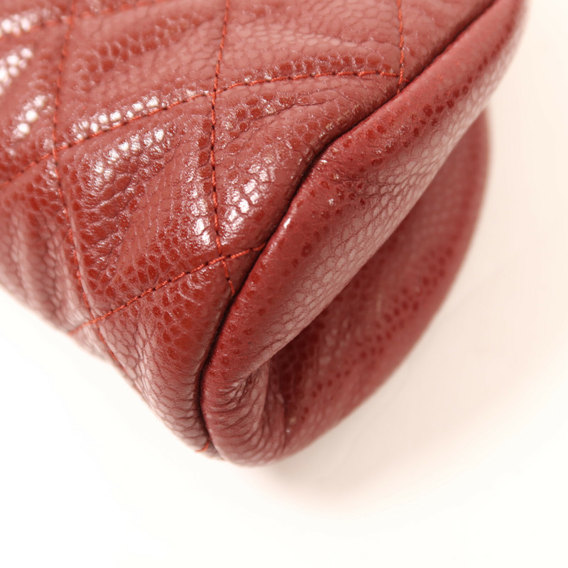 CHANEL 牛皮皮革Clutch銀扣手拿包-10