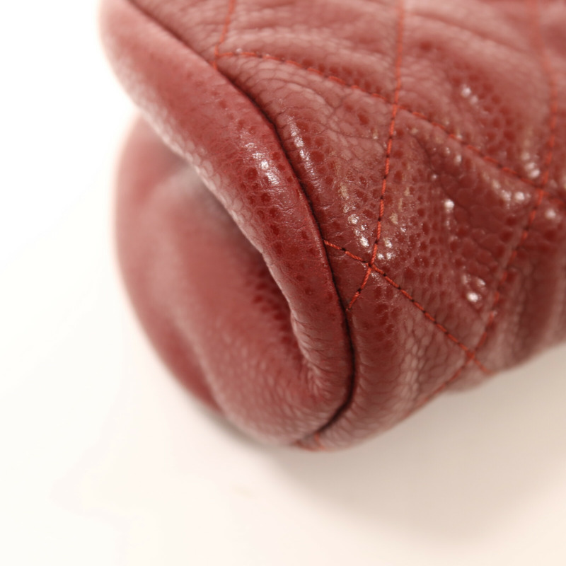 CHANEL 牛皮皮革Clutch銀扣手拿包-11