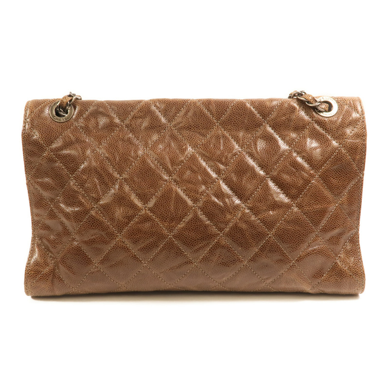 CHANEL 牛皮皮革Chain Shoulder銀扣鏈帶肩背袋-1