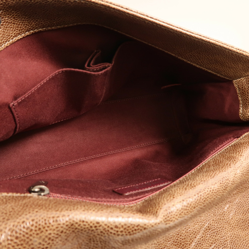 CHANEL 牛皮皮革Chain Shoulder銀扣鏈帶肩背袋-4