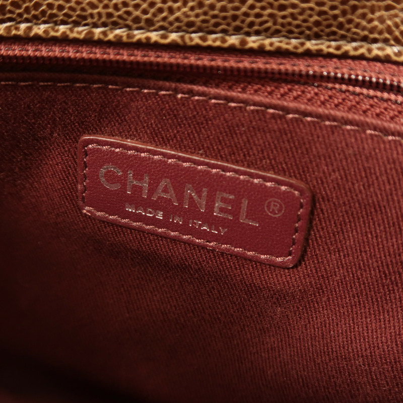 CHANEL 牛皮皮革Chain Shoulder銀扣鏈帶肩背袋-5