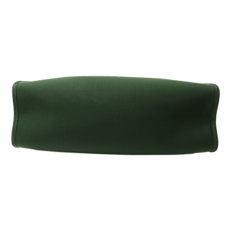 HERMES 帆布Herbag PM銀扣手挽肩背兩用袋Vert Anglais-3
