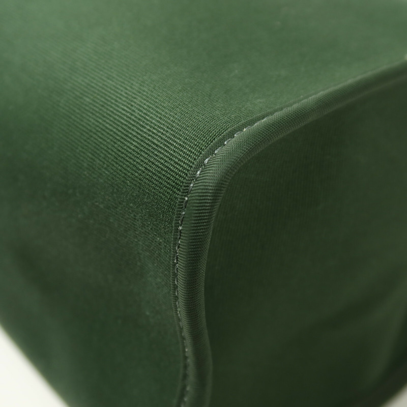 HERMES 帆布Herbag PM銀扣手挽肩背兩用袋Vert Anglais-9