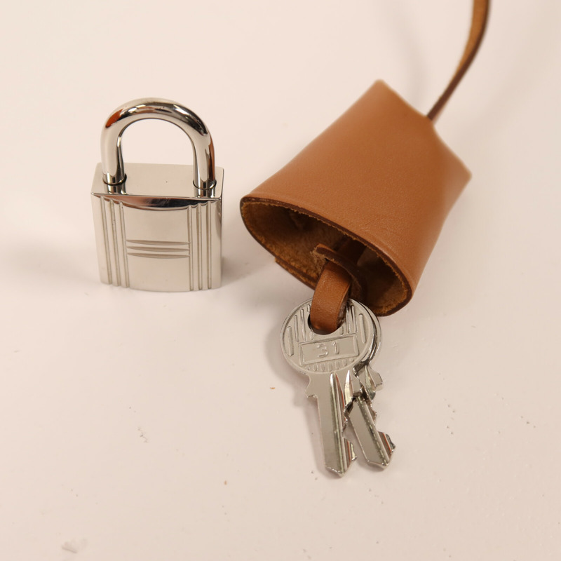 HERMES 帆布Herbag PM銀扣手挽肩背兩用袋Orange-6