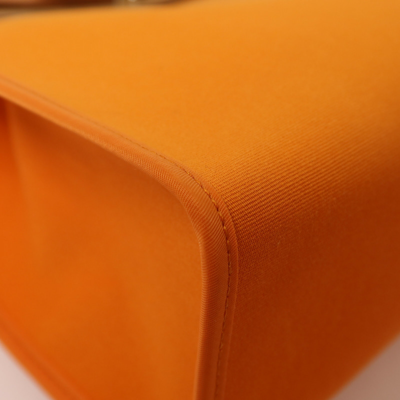 HERMES 帆布Herbag PM銀扣手挽肩背兩用袋Orange-7