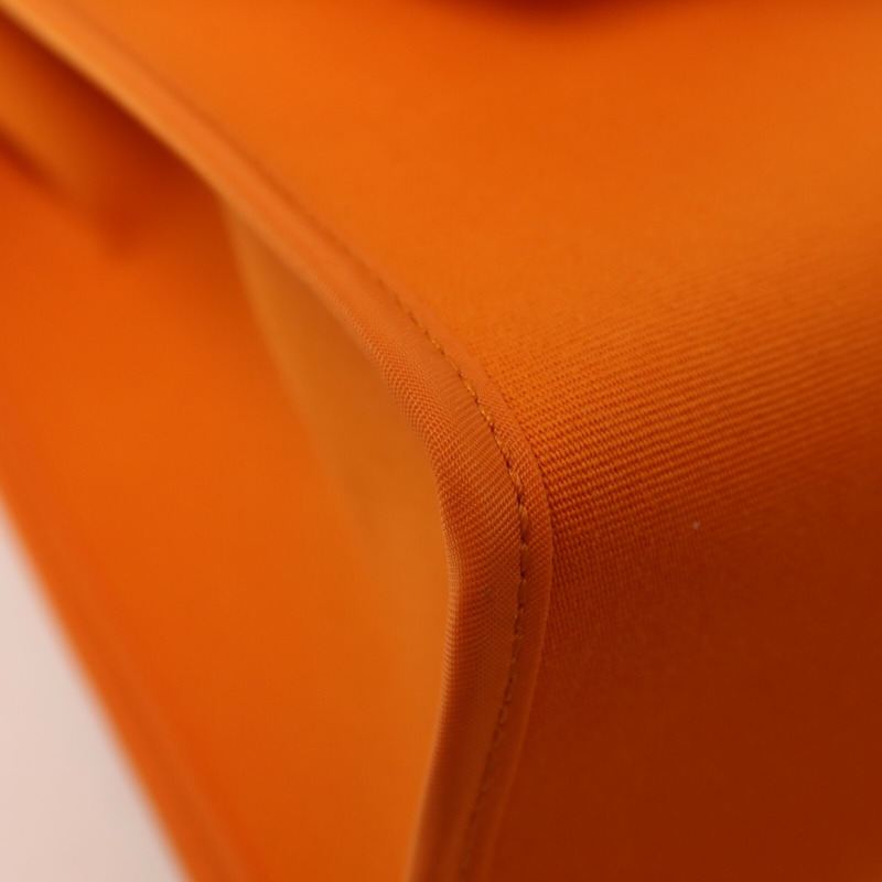 HERMES 帆布Herbag PM銀扣手挽肩背兩用袋Orange-9