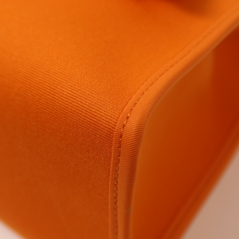 HERMES 帆布Herbag PM銀扣手挽肩背兩用袋Orange-10