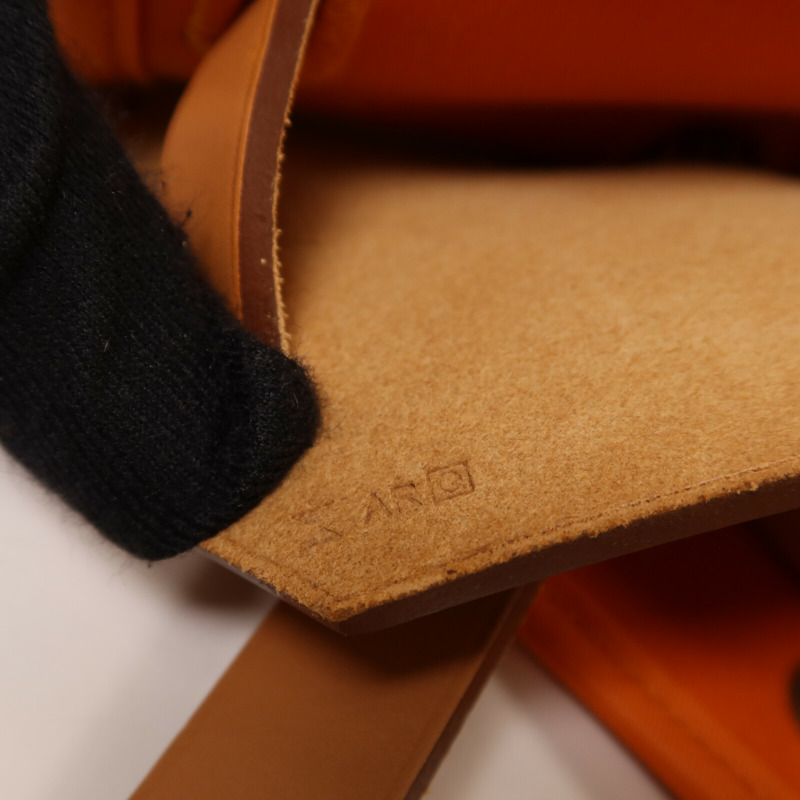 HERMES 帆布Herbag PM銀扣手挽肩背兩用袋Orange-15