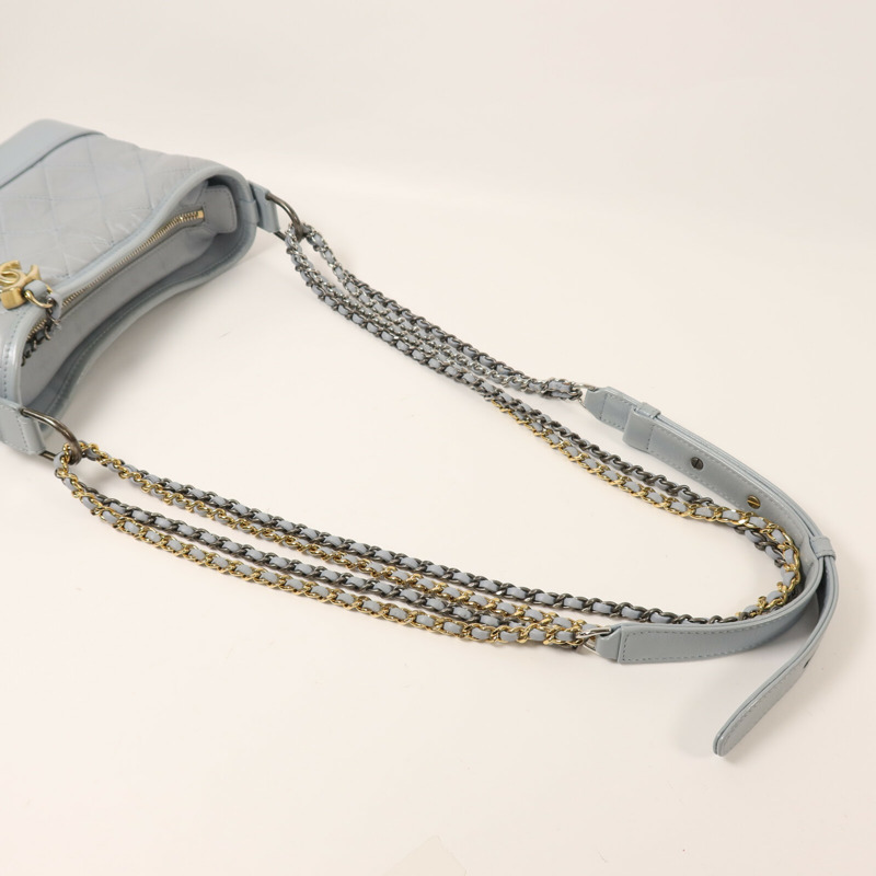 CHANEL 牛皮皮革Gabrielle Small鏈帶肩背袋-7