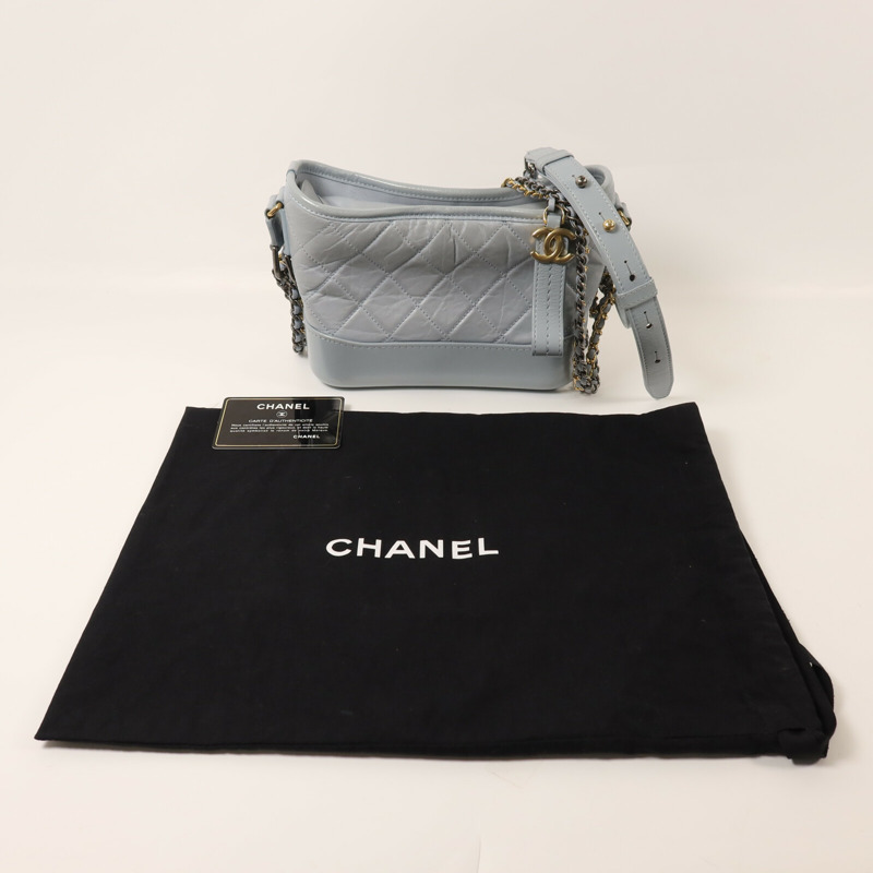 CHANEL 牛皮皮革Gabrielle Small鏈帶肩背袋-9