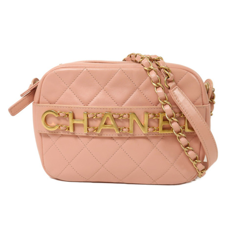 CHANEL 牛皮皮革Camera Shoulder Bag金扣鏈帶肩背袋