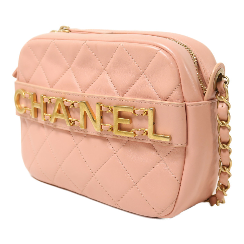 CHANEL 牛皮皮革Camera Shoulder Bag金扣鏈帶肩背袋-2