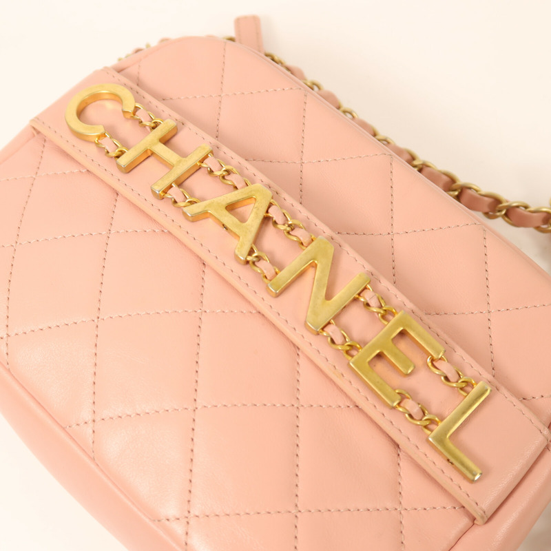 CHANEL 牛皮皮革Camera Shoulder Bag金扣鏈帶肩背袋-14
