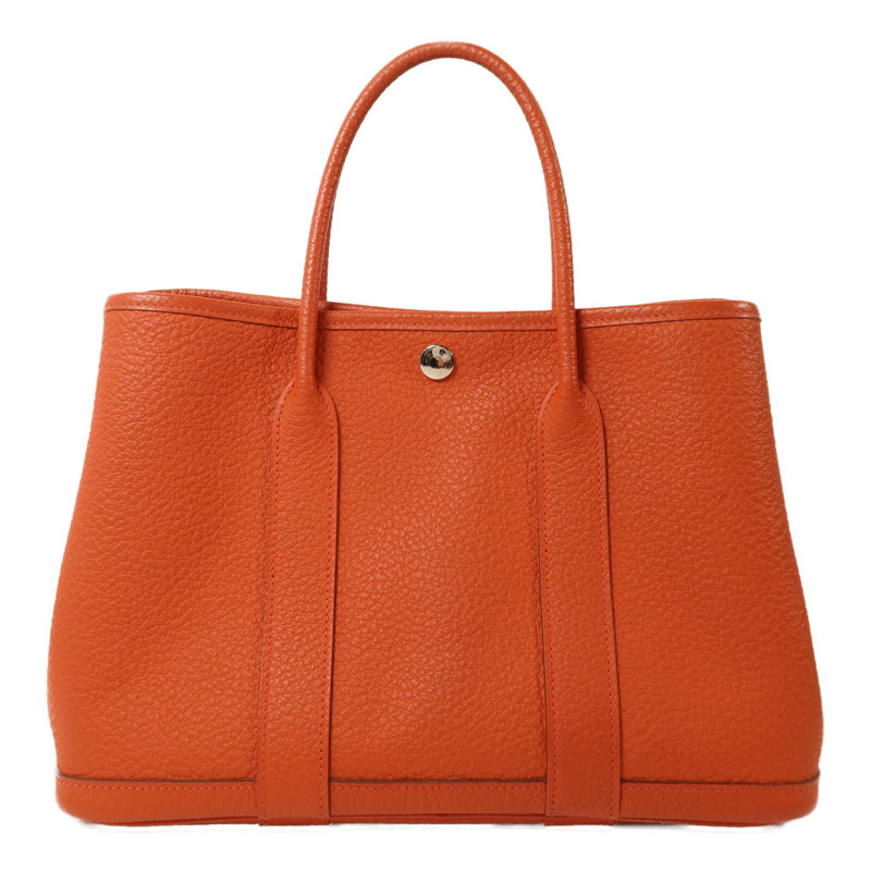 HERMES Negonda皮革Garden Party TPM銀扣手挽袋Capucine-1
