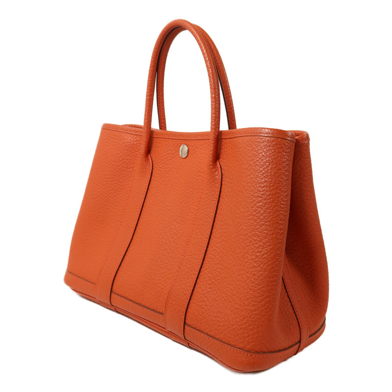 HERMES Negonda皮革Garden Party TPM銀扣手挽袋Capucine-2