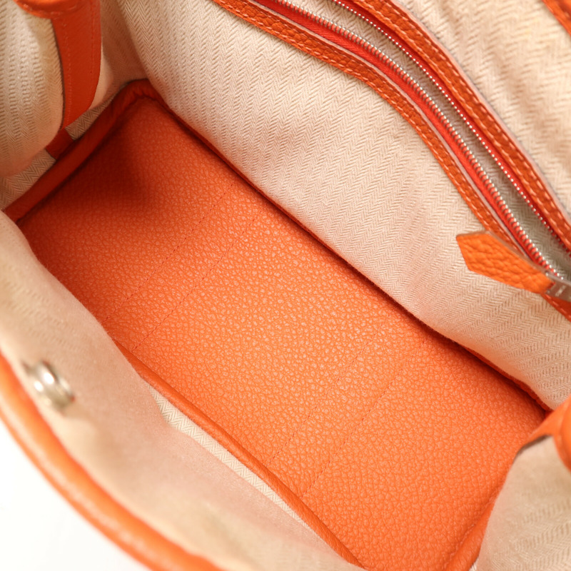 HERMES Negonda皮革Garden Party TPM銀扣手挽袋Capucine-4