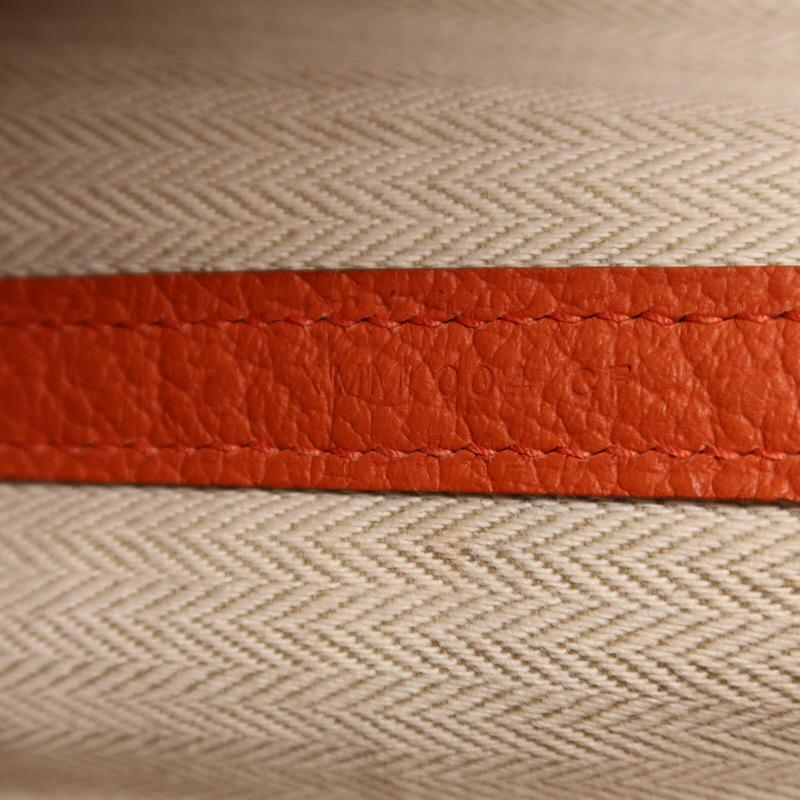 HERMES Negonda皮革Garden Party TPM銀扣手挽袋Capucine-6