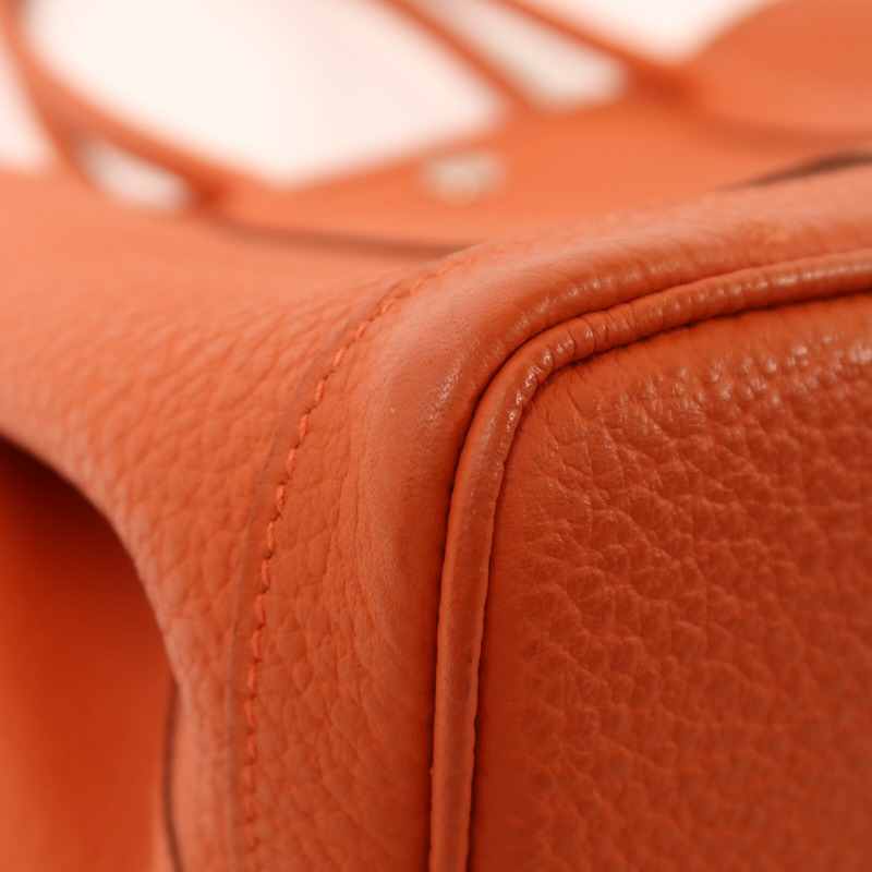 HERMES Negonda皮革Garden Party TPM銀扣手挽袋Capucine-10