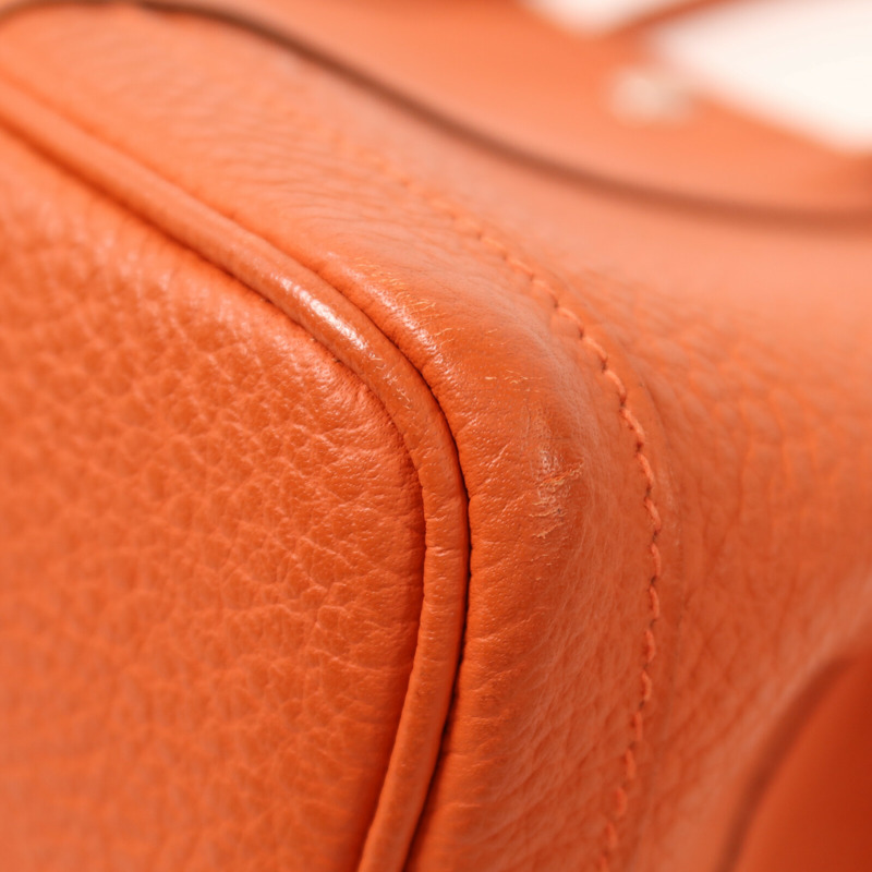 HERMES Negonda皮革Garden Party TPM銀扣手挽袋Capucine-11