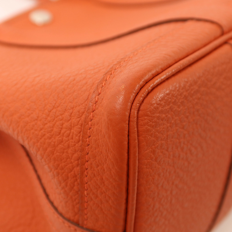 HERMES Negonda皮革Garden Party TPM銀扣手挽袋Capucine-12
