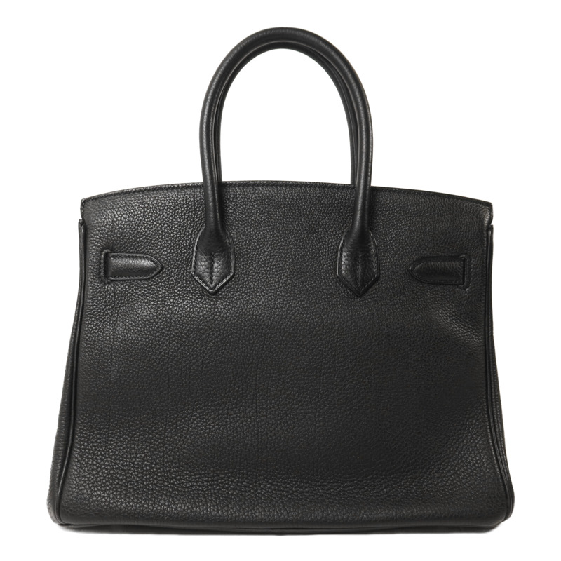 HERMES Togo皮革Birkin 30銀扣手挽袋Noir-1